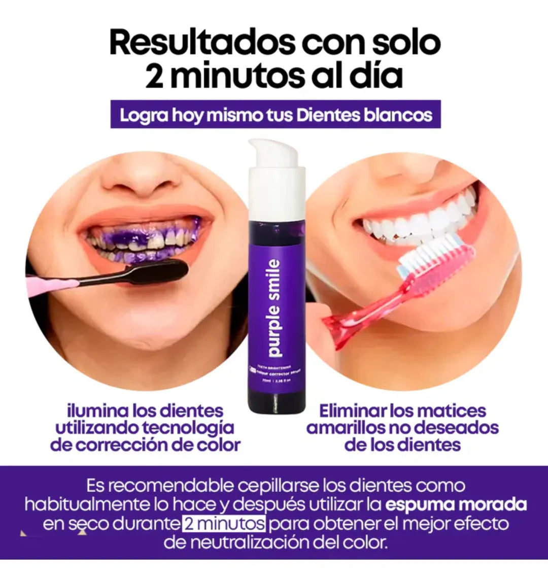 Crema dental Purple Smile | Tu sonrisa mas blanca
